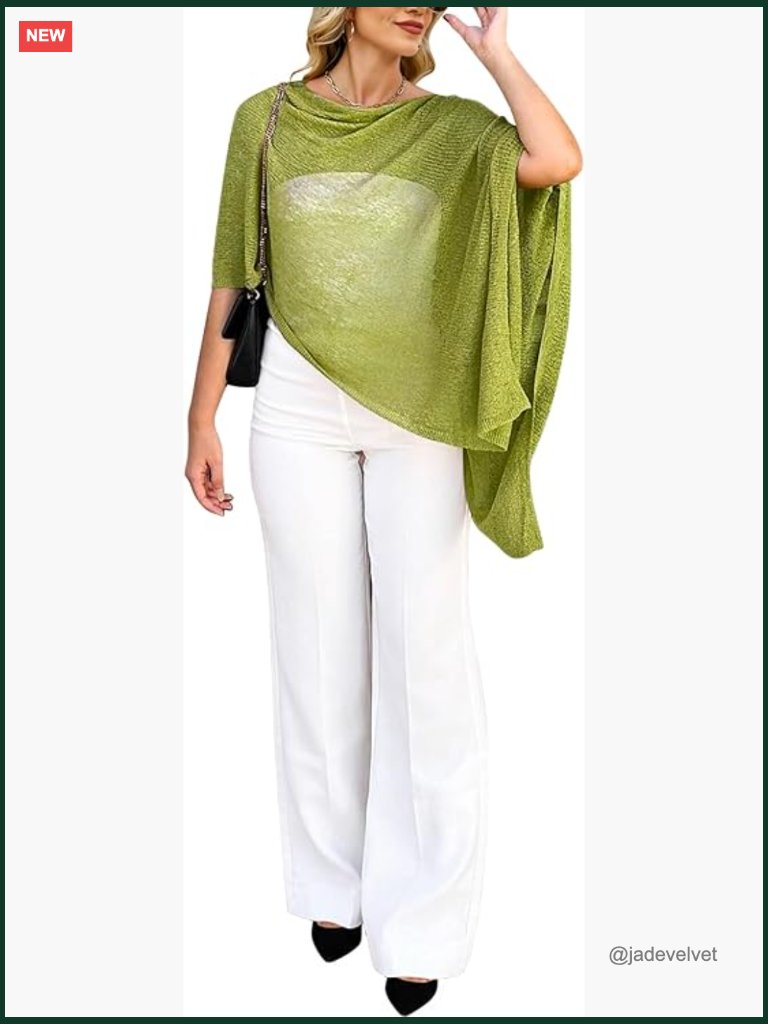 Sheer Poncho Shrug Crochet Swimsuit Cover Up Off Shoulder Top